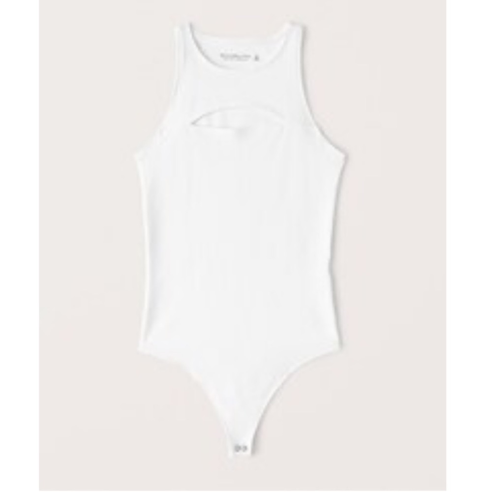 White Abercrombie body suit with cut out